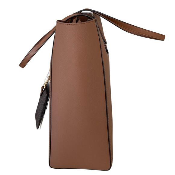 Michael Kors Tote Bag Vincent Large Saffiano Leather Brown With Card Case NWT - Picture 6 of 15